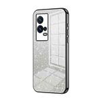 For vivo iQOO 8 Pro Gradient Glitter Powder Electroplated Phone Case(Black)