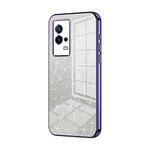 For vivo iQOO 8 Gradient Glitter Powder Electroplated Phone Case(Purple)