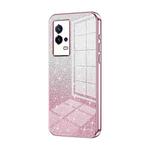 For vivo iQOO 8 Gradient Glitter Powder Electroplated Phone Case(Pink)