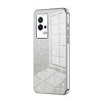 For vivo iQOO 8 Gradient Glitter Powder Electroplated Phone Case(Silver)