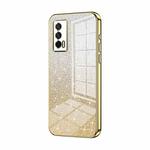 For vivo iQOO Neo5 / iQOO 7 India Gradient Glitter Powder Electroplated Phone Case(Gold)