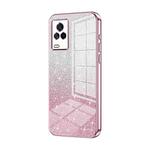 For vivo iQOO 7 Gradient Glitter Powder Electroplated Phone Case(Pink)