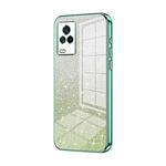 For vivo iQOO 7 Gradient Glitter Powder Electroplated Phone Case(Green)