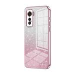 For vivo iQOO 5 Gradient Glitter Powder Electroplated Phone Case(Pink)