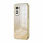 For vivo iQOO 5 Gradient Glitter Powder Electroplated Phone Case(Gold)