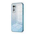 For vivo iQOO 5 Gradient Glitter Powder Electroplated Phone Case(Blue)
