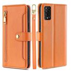 For TCL 50 5G Sheep Texture Cross-body Zipper Wallet Leather Phone Case(Orange)