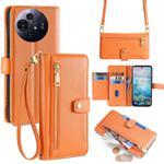 For TCL 50 NxtPaper 5G Sheep Texture Cross-body Zipper Wallet Leather Phone Case(Orange)
