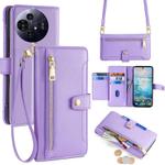 For TCL 50 NxtPaper 5G Sheep Texture Cross-body Zipper Wallet Leather Phone Case(Purple)
