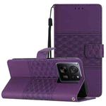 For Xiaomi 13T Diamond Embossed Skin Feel Leather Phone Case(Purple)