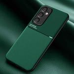 For Samsung Galaxy A35 5G Classic Tilt Strip Grain Magnetic Shockproof PC + TPU Phone Case(Green)