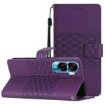 For Honor 90 Lite Diamond Embossed Skin Feel Leather Phone Case(Purple)