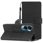 For Honor 90 Lite Diamond Embossed Skin Feel Leather Phone Case(Black)