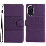 For Honor 200 Diamond Embossed Skin Feel Leather Phone Case(Purple)