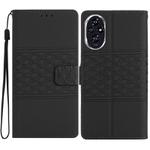 For Honor 200 Diamond Embossed Skin Feel Leather Phone Case(Black)