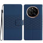For Honor Magic7 Pro Diamond Embossed Skin Feel Leather Phone Case(Dark Blue)