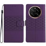 For Honor Magic7 Diamond Embossed Skin Feel Leather Phone Case(Purple)