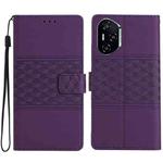 For Honor 400 Pro Global 160.8mm Diamond Embossed Skin Feel Leather Phone Case(Purple)