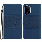 For Honor 400 Pro Global 160.8mm Diamond Embossed Skin Feel Leather Phone Case(Dark Blue)