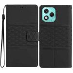 For Honor 400 Lite Global Diamond Embossed Skin Feel Leather Phone Case(Black)
