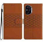 For Honor 400 Global 156.5mm Diamond Embossed Skin Feel Leather Phone Case(Brown)