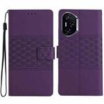For Honor 400 Global 156.5mm Diamond Embossed Skin Feel Leather Phone Case(Purple)