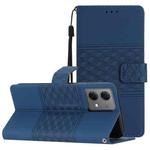 For Motorola Moto G84 5G Diamond Embossed Skin Feel Leather Phone Case(Dark Blue)