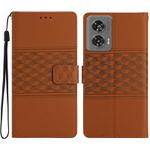 For Motorola Edge 50 Fusion Diamond Embossed Skin Feel Leather Phone Case(Brown)