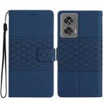 For Motorola Edge 50 Fusion Diamond Embossed Skin Feel Leather Phone Case(Dark Blue)