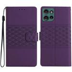 For Motorola Edge 50 5G Diamond Embossed Skin Feel Leather Phone Case(Purple)