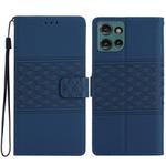 For Motorola Edge 50 5G Diamond Embossed Skin Feel Leather Phone Case(Dark Blue)