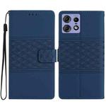 For Motorola Edge 50 Pro Diamond Embossed Skin Feel Leather Phone Case(Dark Blue)