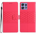 For Motorola Edge 50 Pro Diamond Embossed Skin Feel Leather Phone Case(Red)