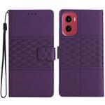 For Motorola Moto G05 Diamond Embossed Skin Feel Leather Phone Case(Purple)