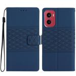 For Motorola Moto G05 Diamond Embossed Skin Feel Leather Phone Case(Dark Blue)