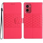 For Motorola Moto G05 Diamond Embossed Skin Feel Leather Phone Case(Red)