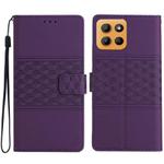 For Motorola Moto G15 Diamond Embossed Skin Feel Leather Phone Case(Purple)