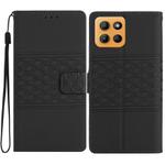 For Motorola Moto G15 Diamond Embossed Skin Feel Leather Phone Case(Black)