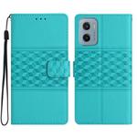 For Motorola Moto E15 Diamond Embossed Skin Feel Leather Phone Case(Blue)