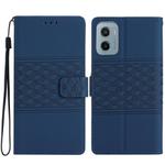 For Motorola Moto E15 Diamond Embossed Skin Feel Leather Phone Case(Dark Blue)