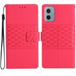 For Motorola Moto E15 Diamond Embossed Skin Feel Leather Phone Case(Red)