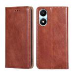 For Honor X5 Plus 4G / Play 40C Gloss Oil Solid Color Magnetic Leather Phone Case(Brown)