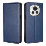 For Honor Magic6 Gloss Oil Solid Color Magnetic Leather Phone Case(Blue)