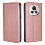 For Honor Magic6 Gloss Oil Solid Color Magnetic Leather Phone Case(Rose Gold)