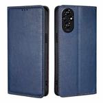 For Honor 200 5G Gloss Oil Solid Color Magnetic Leather Phone Case(Blue)