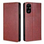 For Honor 200 Pro 5G Gloss Oil Solid Color Magnetic Leather Phone Case(Brown)