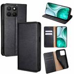 For Honor X8c 4G Gloss Oil Solid Color Magnetic Leather Phone Case(Black)