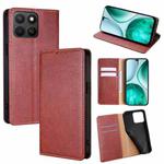For Honor X8c 4G Gloss Oil Solid Color Magnetic Leather Phone Case(Brown)