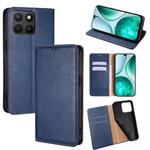 For Honor X8c 4G Gloss Oil Solid Color Magnetic Leather Phone Case(Blue)