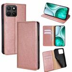 For Honor X8c 4G Gloss Oil Solid Color Magnetic Leather Phone Case(Rose Gold)